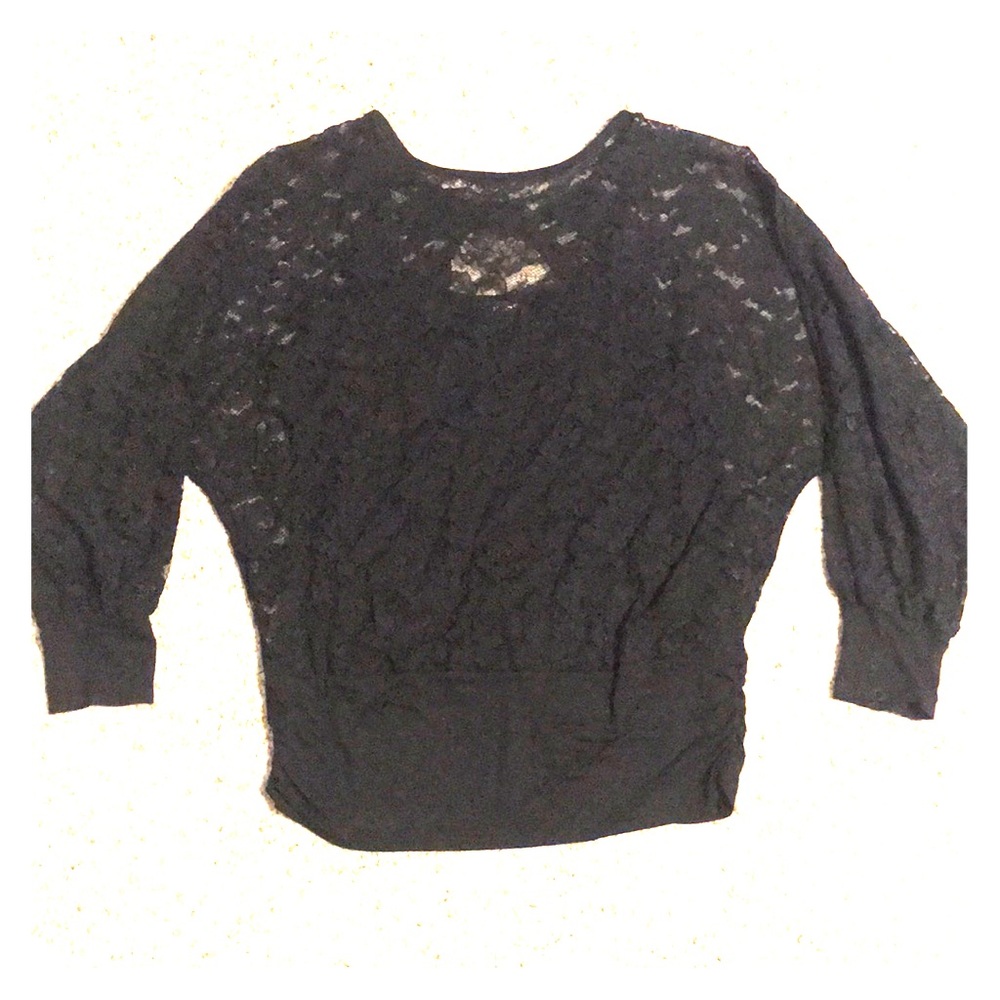 Long sleeved black lace shirt